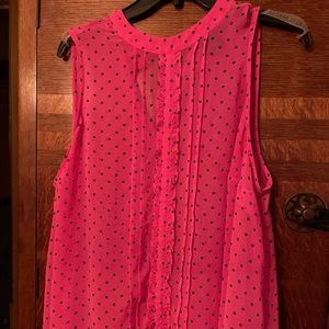 Torrid Sheer Pink Polka Dot Sleeveless Blouse